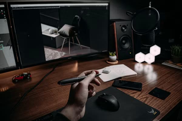 3D render of an interior scene being reviewed